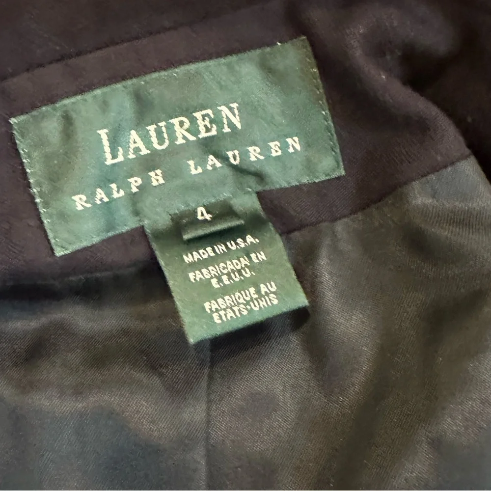 Vintage Ralph Lauren Navy Double-Breasted Wool Blazer Size Medium - Picture 9 of 16